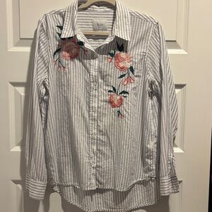 Rails White and Blue Striped Shirt